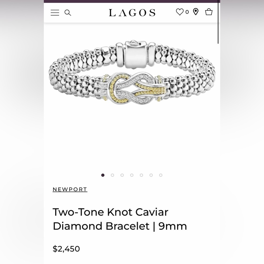 LAGOS Silver and 18k Gold Caviar Bracelet